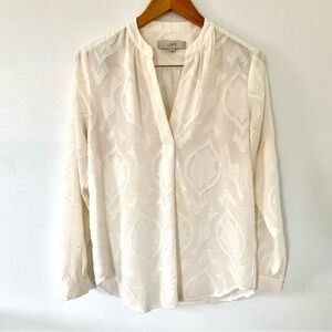 LOFT Cream Relaxed Blouse